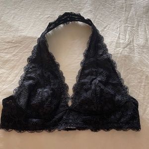 FREE PEOPLE LACE HALTER BRALETTE